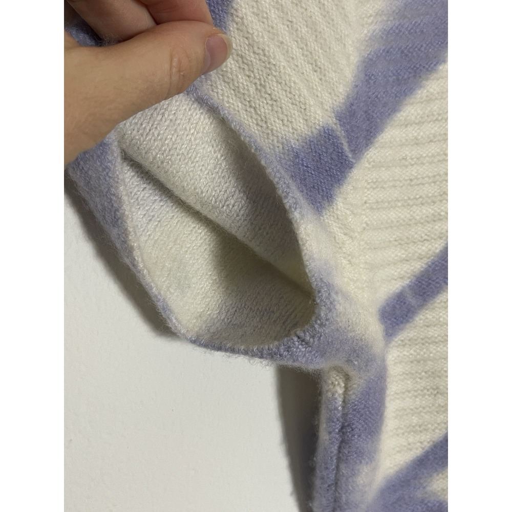 THE ELDER STATESMAN Bermuda Ivory & Blue Cashmere T-Shirt Luxury Handspun S - Picture 7 of 14